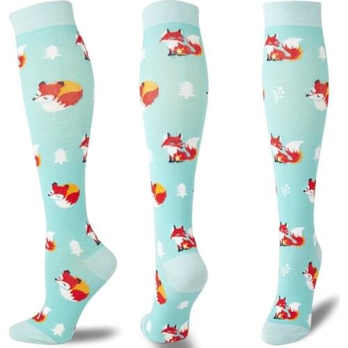 Funny Woman Men Sport Compression Stockings Comfortable Relief Soft Leg Support Stretch Breathable Long Stockings Over Knee High