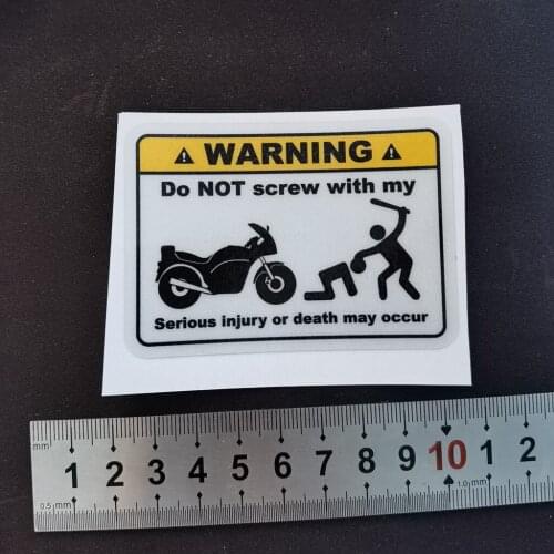 Fun Warning Mark Do Not Touch My Motorbike Motorcycle Stickers Decals 8cmx5.6cm