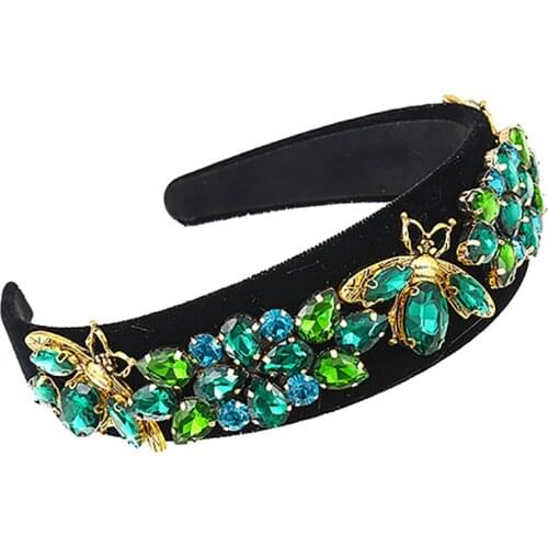 ZHINI Bohemia Personality Gold Bee Handmade Headbands for Women Fashion Zircon Crystal Hair Band Handmade Jewelry Accessories