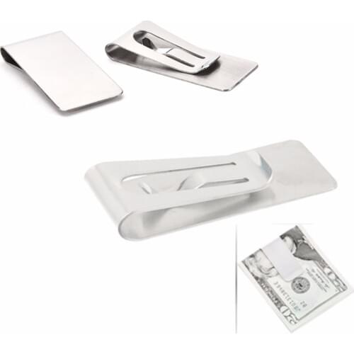 1pcs Stainless Steel Slim Money Clip Wallet With ID Card Folder Double Sided Multipurpose Pocket Dollar Cash Clip Clamp Holder