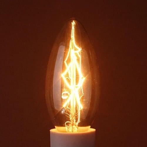 10PCS E14 110V 120V Edison candle bulb filament Halogen Lamp 40W for Chandelier
