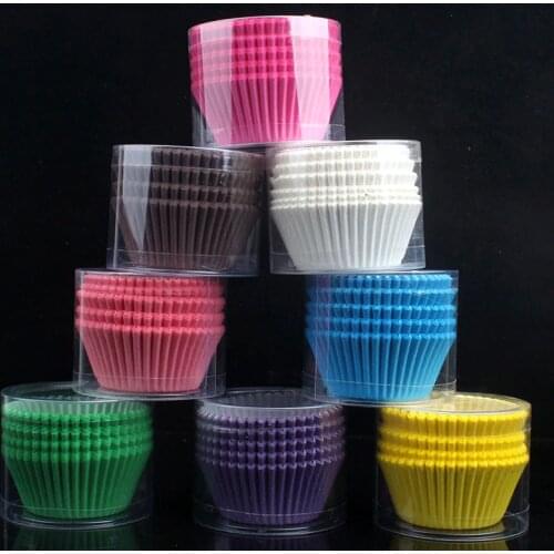 100Pcs Paper Cupcake Liners Pure Color Baking Muffin Cup cake Wrappers Case