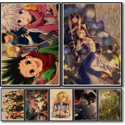 33 Designs Anime Hunter X Hunter Kraftpaper Poster Home Decal Art Painting Funny Wall Sticker for Coffee House Bar 2