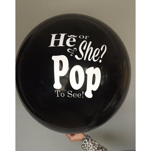 36inch Black Latex Balloon Its A Boy Or Girl? Gender Reveal Balloons Globos Baby Shower He Or She Party Decoration Supplies Toy