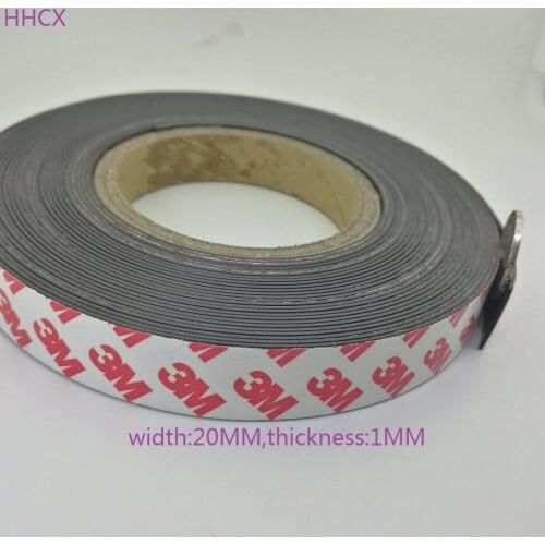 5 Meter Rubber Magnet 20*1 mm self Adhesive Flexible Magnetic Strip Rubber Magnet Tape width 20mm thickness 1mm 20mm x 1mm 20x1