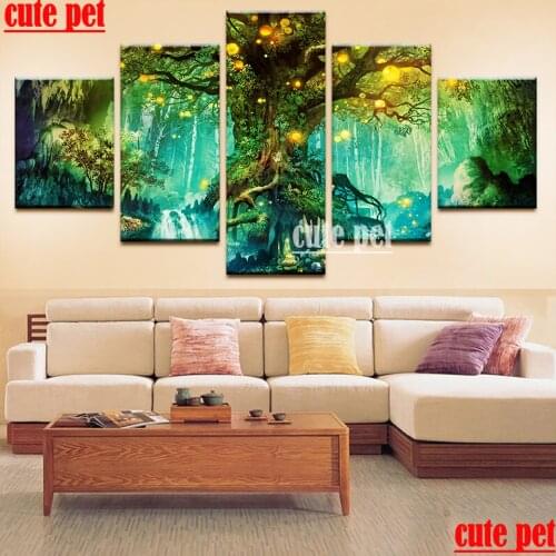 Diy Diamond Painting Fantasy lights tree Needlework 5d Full Diamond Mosaic Cross Stitch Diamond Embroidery home art decoration