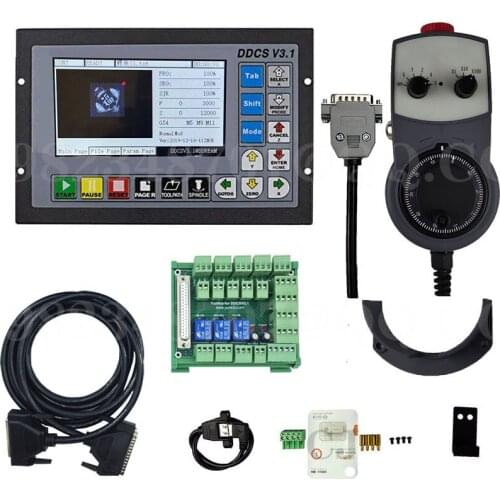 3 /4 axis offline CNC motion controller DDCSV3.1 new upgrade with enlarged wiring board and emergency stop electronic handwheel