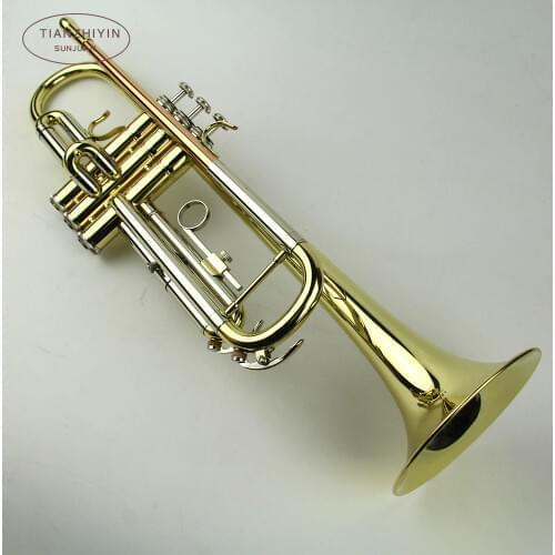 Trumpet bB key Professional Yellow brass body +case Phosphor copper whistle tube
