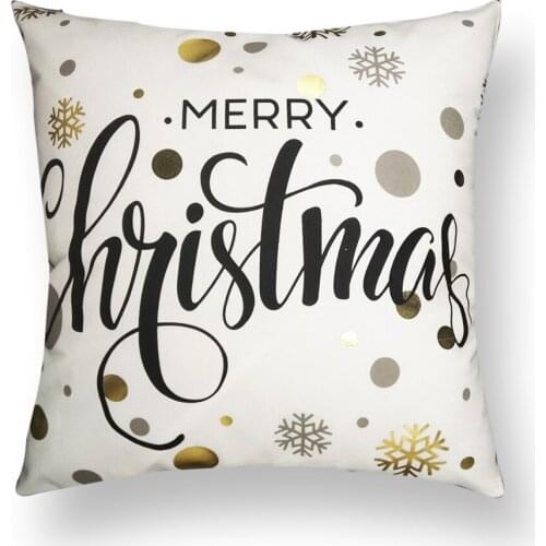 Bronzing Pillowcases Merry Christmas Throw Pillow Case Bed Home Decorative Gift Pillow Covers Cotton Linen Cushion Covers