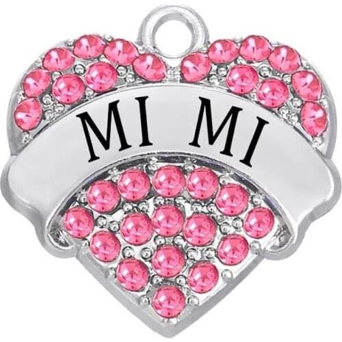 Clear White Crystal Rhodium Tone Mimi Pave Heart Charm Diy Jewelry Making