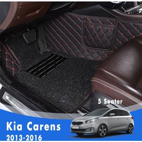 For Kia Carens 2016 2015 2014 2013 5 Seats Luxury Double Layer Wire Loop Car Floor Mats Carpets Rugs Auto Interior Accessories