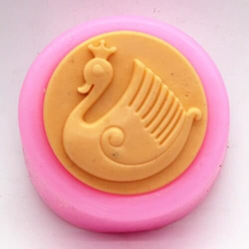 Handmade soap mold Swan Princess round shape Silicone mould Fondant cake chocolate mold handmade clay resin craft mold