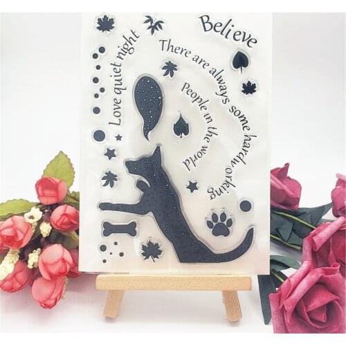 Hot selling Silhouette dog alphabet transparent clear stamp / silicone seal roller stamp DIY scrapbook album / card production