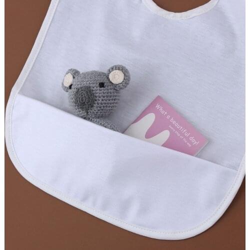 J60B Waterproof Baby Bibs Infant Feeding Apron Smock Burp Cloth with Pocket for Newborn Boys Girls Gifts