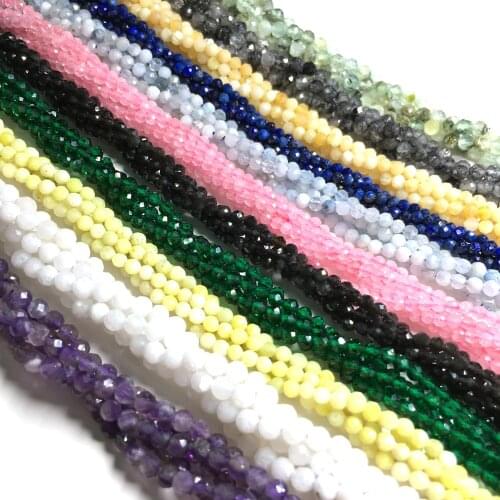 Natural Semi Precious Stone Beads For DIY Jewelry Making Necklaces Bracelets And Earrings Circular 2/3mm 38CM