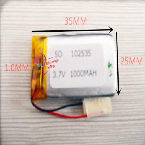 Best battery brand 3.7V polymer lithium battery 102535 MP3 MP4 1000MAH wireless earphone speaker
