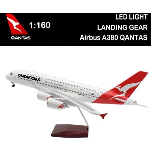 1/160 50CM Airplane Airbus A380 QANTAS Airline Model Light Diecast Plane F Collection Airliner Gift Boys Adult Kids Toys Display