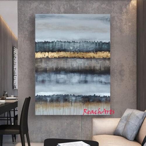 Wall Decoration Hand Painted Picture Artwork Landscape Modern On Canvas Interior Accessories For Room Vertical Foiling Large