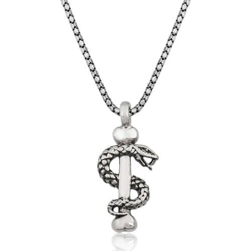 Real Silver 925 Jewelry Silver Snake Men 'S Necklace