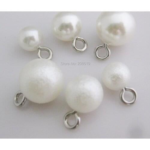NBNVOG 8mm/10mm/12mm Plastic pearl dress buttons 150pcs shank sewing button wedding skirt decorative accessories