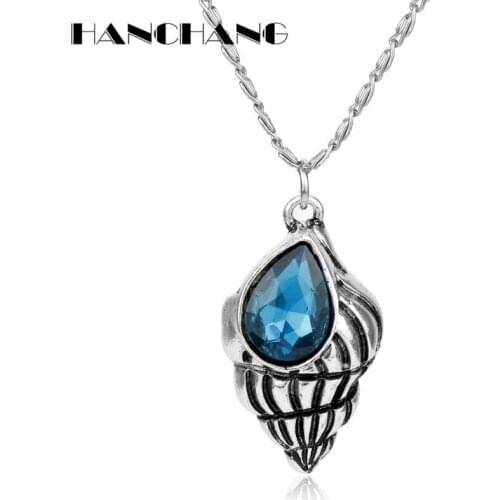 Crystal Seashell Necklace Spiral Swirl Sea Snail Pendant Necklaces Woman Choker collares Fashion Jewelry