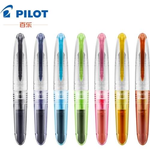 PILOT SPN-20F PETIT Mini Fountain Pens Fine Tip Writing Calligraphy Colorful Transparent Body Portable Pocket Pen