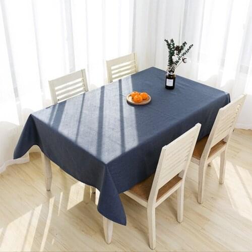 Rectangular Solid CoIor Table Cover ,Ramie Tablecloth ,for Kitchen Dinning Tabletop ,Modern Plain Home Table Decoration Custom