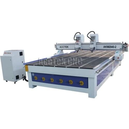 CE Certification Cnc Router Cost Milling Machine Double Heads Wood With Water Cooling Spindle Motor