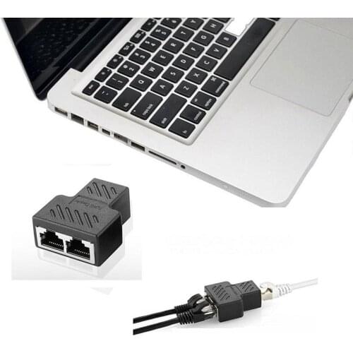RJ45 Network Splitter Adapter 1 To 2 Dual Female Port CAT 5/CAT 6 LAN Ethernet Socket and Extension Of Network Cables