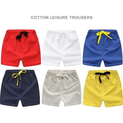 New Summer Children Cotton Shorts Boys And Girls Solid Color Trousers Baby Fashion Pants Beach Shorts Kids Short Pants