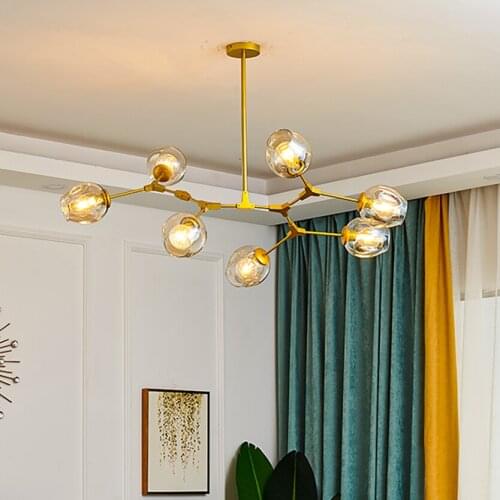 Modern Lustre Glass Chandelier Lighting Living Room Bedroom Nordic LED Chandeliers Lamp Indoor Decor Kitchen Light Fixtures