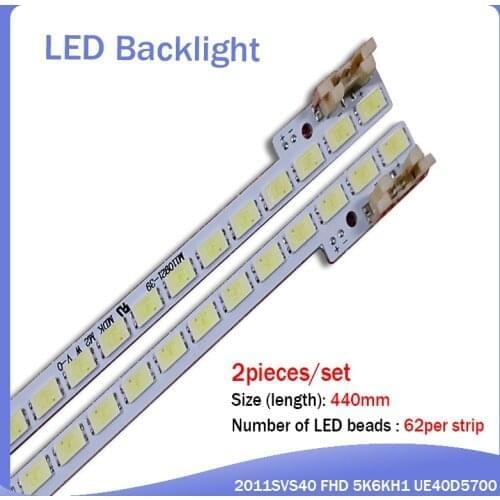 2pcs LED Backlight strip for Samsung UE40D5000 UE40D5720 UE40D5700 UE40D6100 UA40D5000 UE40D5520 BN64-01639A 2011SVS40-FHD-5K6K