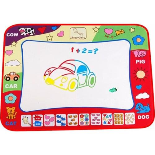 Fun childrens large 80*60cm magical four-color water canvas writing blanket DIY graffiti childrens Educational Painting toys