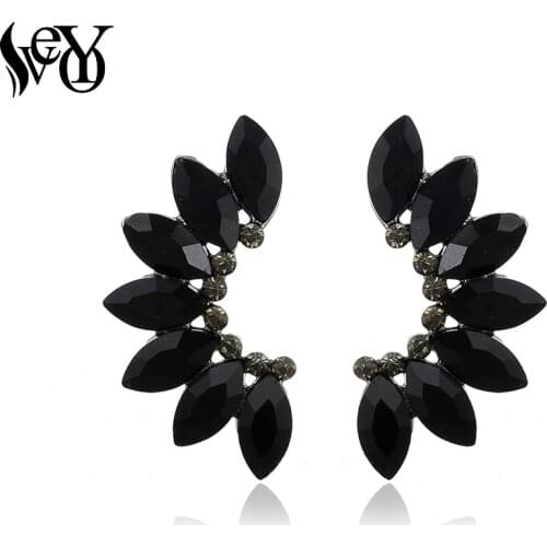 VEYO Crystal Stud Earrings Elegant Symmetric Party Earrings For Women Fashion Jewelry Gfit Wholesale