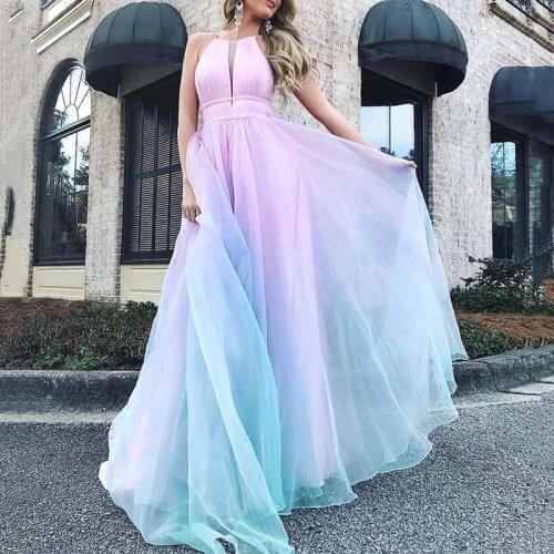 Elegant Long Dress 2021 New Lace Colorful Summer Sexy Maxi Dresses Women Beach Sleeveless Backless Vestidos Femme Deep V-neck