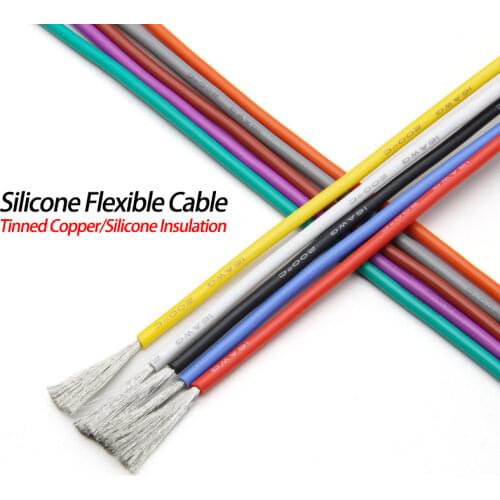1M/5M Heat-resistant cable 30 28 26 24 22 20 18 16 15 14 13 12 10 AWG Ultra Soft Silicone Wire High Temperature Flexible Copper