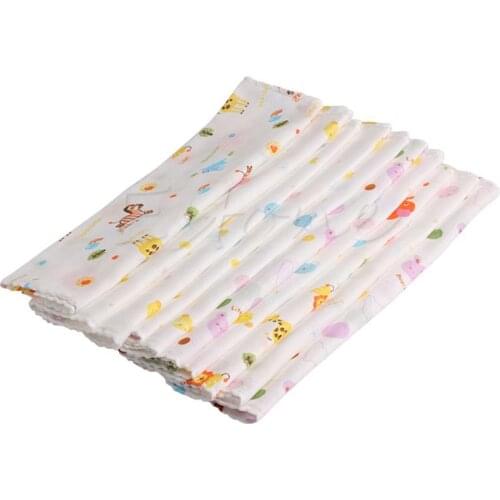 10Pcs NewBorn Gauze Muslin Square 100% Cotton Bath Wash Baby Handkerchief Towel Q1FE
