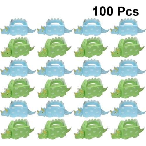 100Pcs Dinosaur Shaped Candy Box Candy Wrapping Case Cartoon Candy Case Storage Container Assorted Color