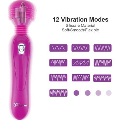 12 Speeds Powerful Magic Wand Vibrator Body Massager Sex Toy for Woman Clitoris Stimulate Female Masturbator Erotic Sex Products