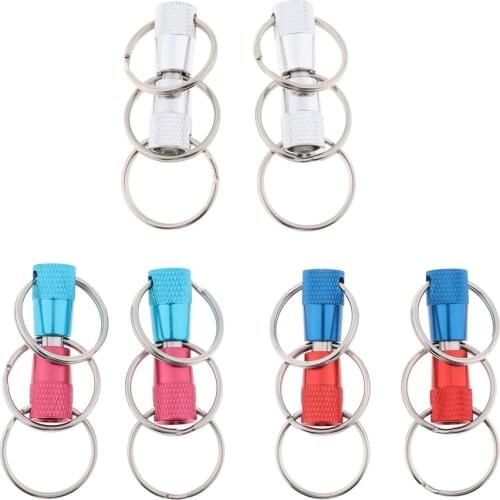 2pieces Detachable Pull Apart Quick Release Keychain Key Rings