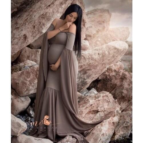2021 Maternity Photo Shoot Long Dresses Baby Shower Dresses Stretchy Pregnant Woman Photography Props Long Dress