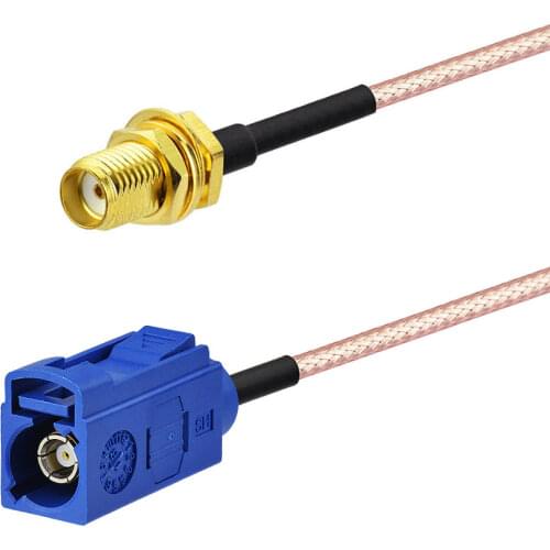 Eightwood Car Audio GSM GPS Antenna Adapter Cable Fakra C Female to SMA Female Bulkhead Straight Pigtail RG316 Customizable