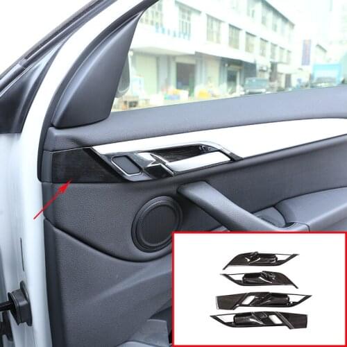 Car Accessories For BMW X1 F48 2016-2019 Inner Door Handle Protection Frame Trim Black Wood Grain For BMW X2 F47 2018-2019 4 Pcs