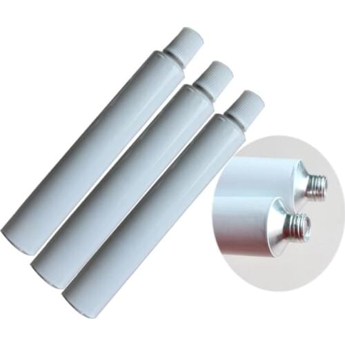 400pcs White Aluminum Empty Toothpaste Tubes With Needle Cap Unsealed 10ml Cosmetic Refillable Bottles Wholesale