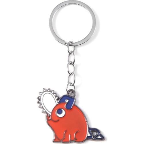 Anime Chainsaw Man Keychain Cartoon Chainsaw Devil Pochita Metal Key Chain for Women Men Car Keyring Jewelry Gift
