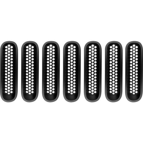 ABS Black Front Grille Cover Insert Mesh Grill Decorative Trim for Jeep Wrangler JK 2007-2017 Car Accessories
