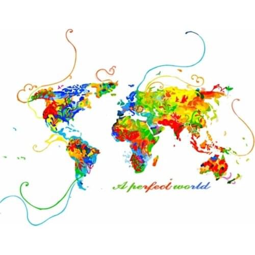 DIY 40X50 Oil Painting By Numbers Color world map paint by numbers On Canvas Home Decor Digital Painting chrismas