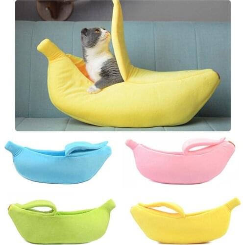 Dorakitten 1pc Cat Bed Nest Cave Creative Banana Shape Soft Pet Bed Cave Pet House Cat House Bed Pet Supplies