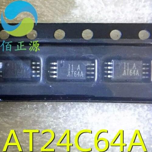 100% Original In Stock New AT24C64A-10TU-2.7 AT24C64 Marking:AT64A