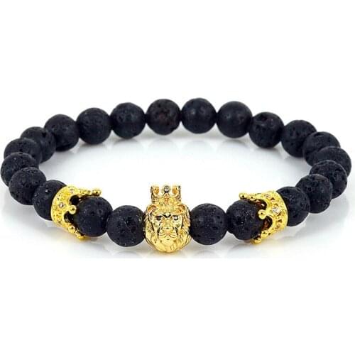 Stone Beads Bracelets for Men Matte Stone Volcanic Beads Stone Beaded Bracelet Men Luxury Gift Fashion American Style